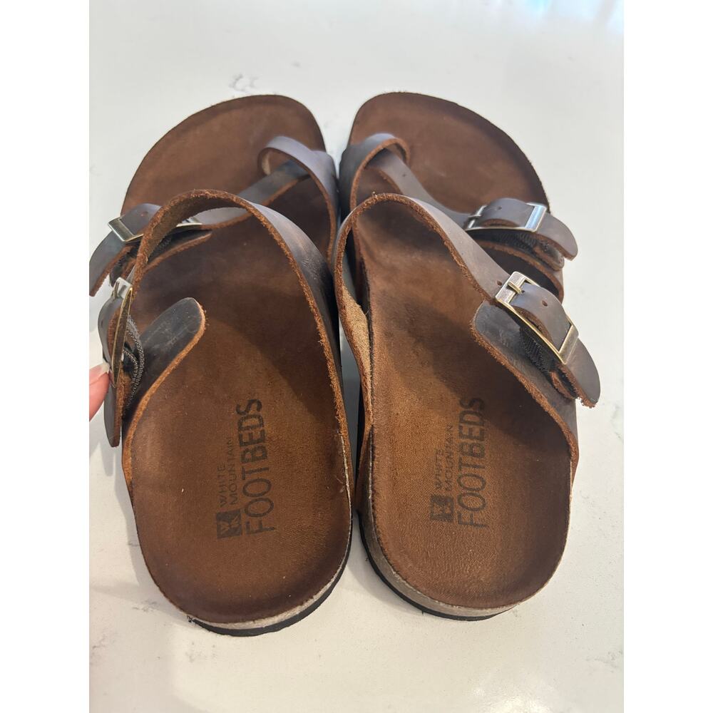 White Mountain Gracie sandal sz 7 boho leather crisscross straps adj buckle. - Picture 5 of 9